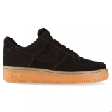 W40s5337 - Nike Sportswear AIR FORCE 1 LOW WOMENS Black/Black/Gum Suede - Women - Shoes